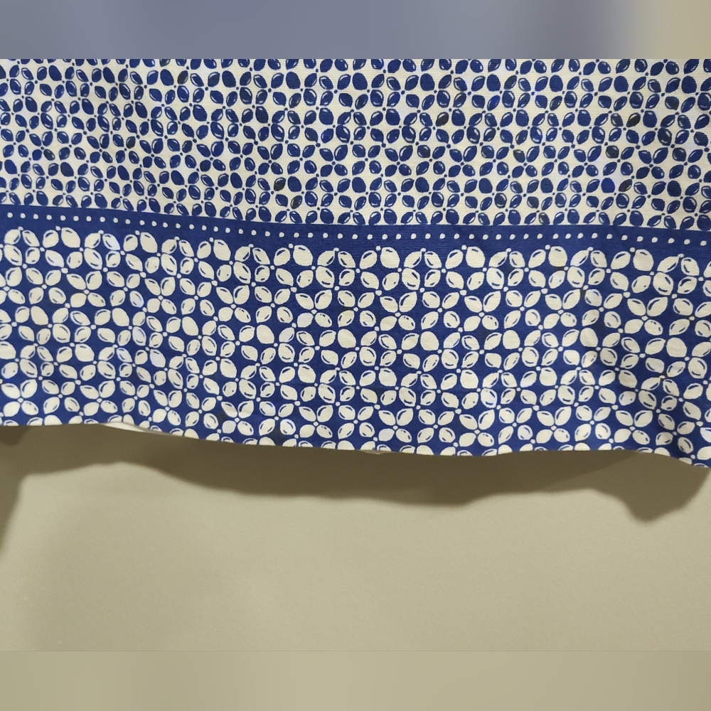 Talbots Navy Blue White Classic Knee Length Lined Office Pencil Skirt Size 12 - Picture 2 of 7